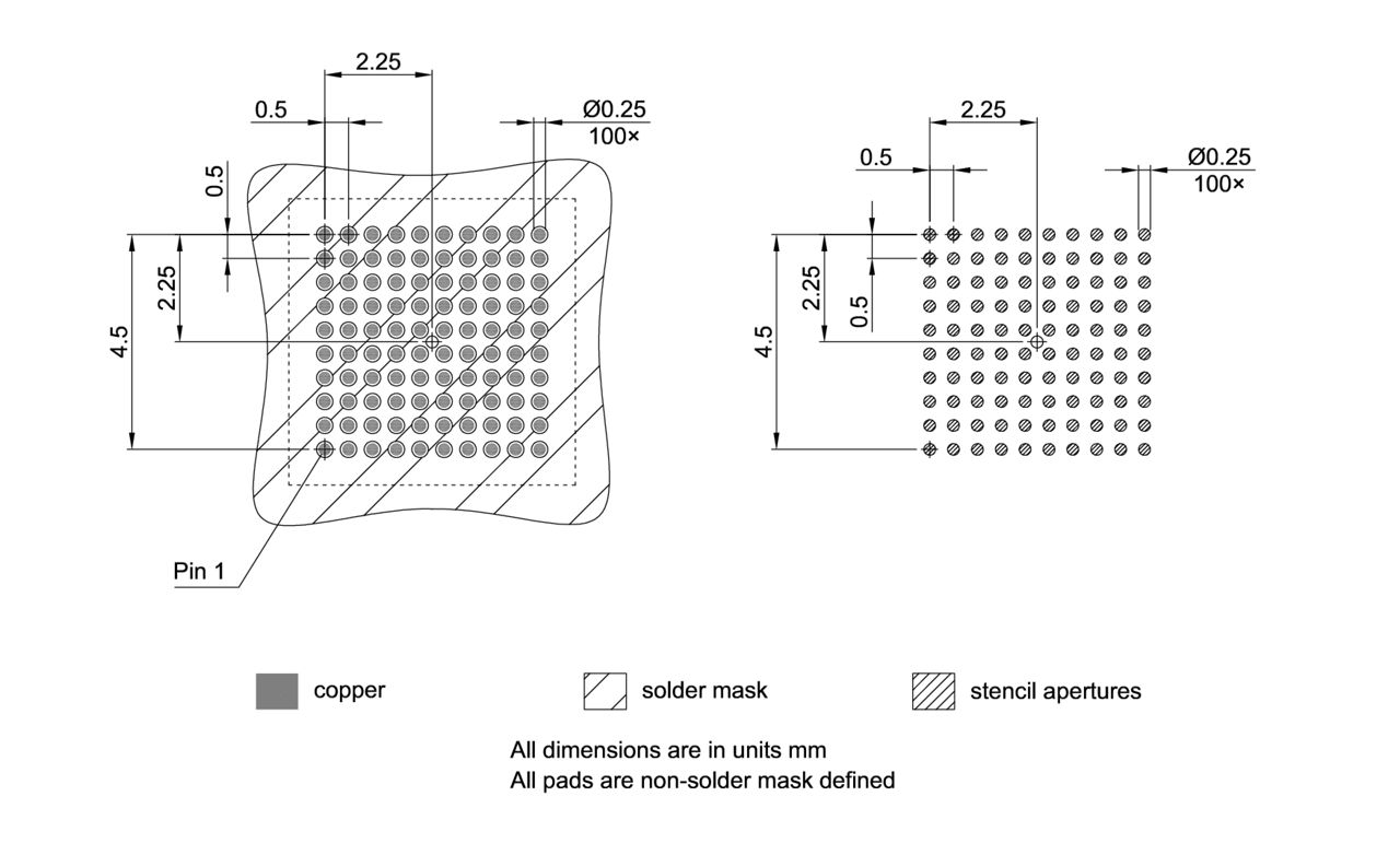 PG-VFBGA-100-800_Footprint Drawing