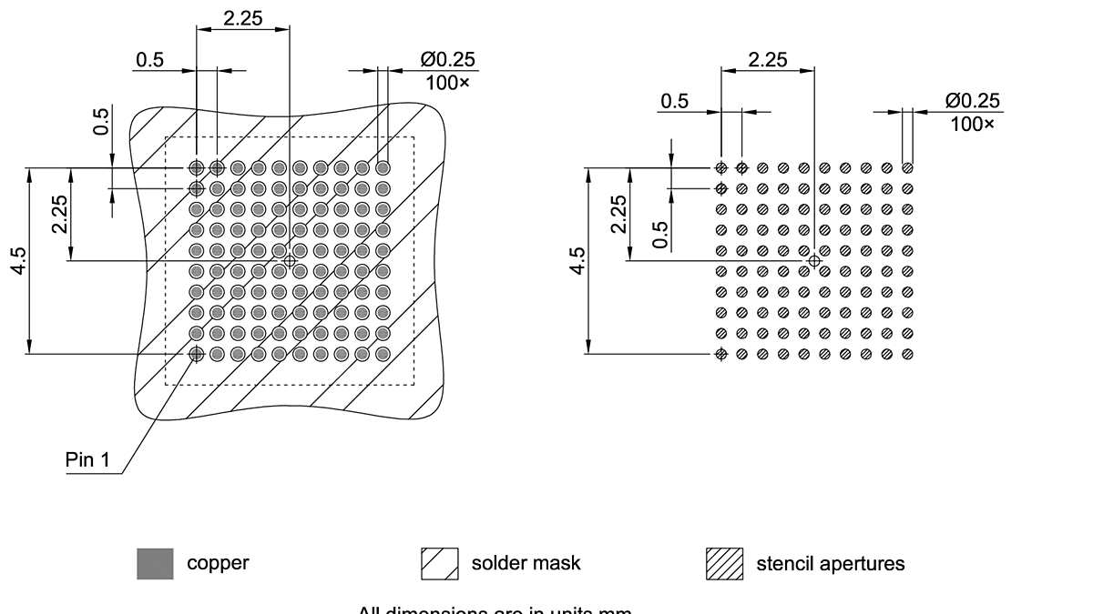 PG-VFBGA-100-800_Footprint Drawing
