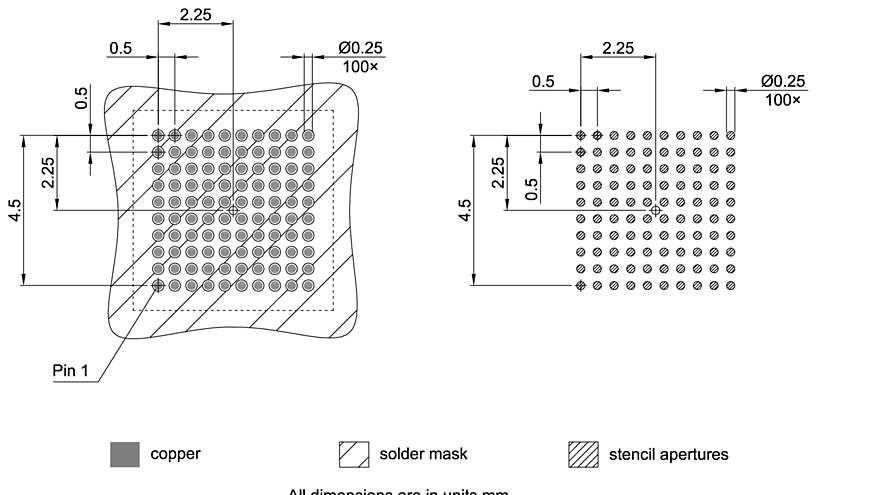 PG-VFBGA-100-800_Footprint Drawing