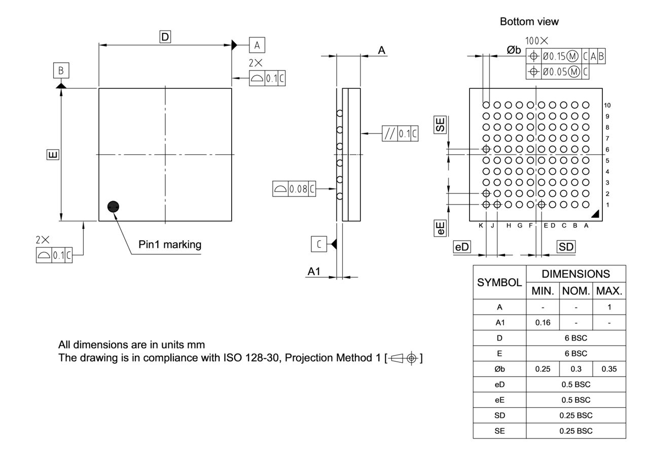 PG-VFBGA-100-800_Package Outline