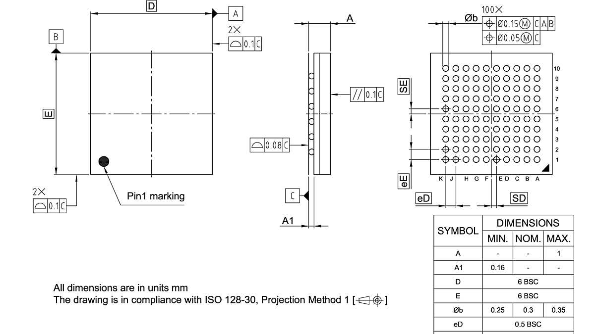 PG-VFBGA-100-800_Package Outline