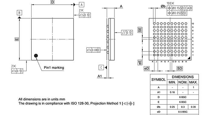 PG-VFBGA-100-800_Package Outline