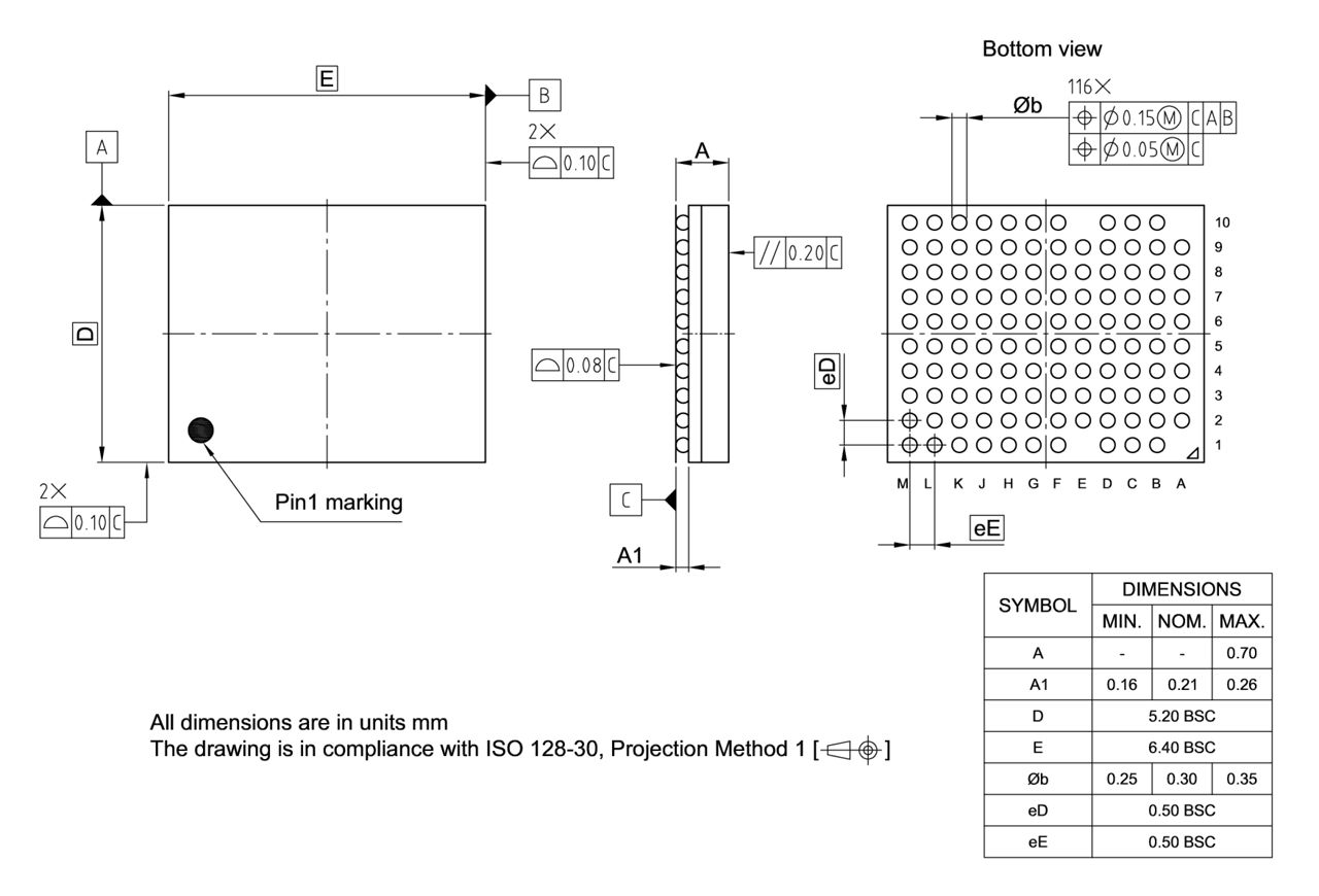 PG-VFBGA-116-800_Package Outline