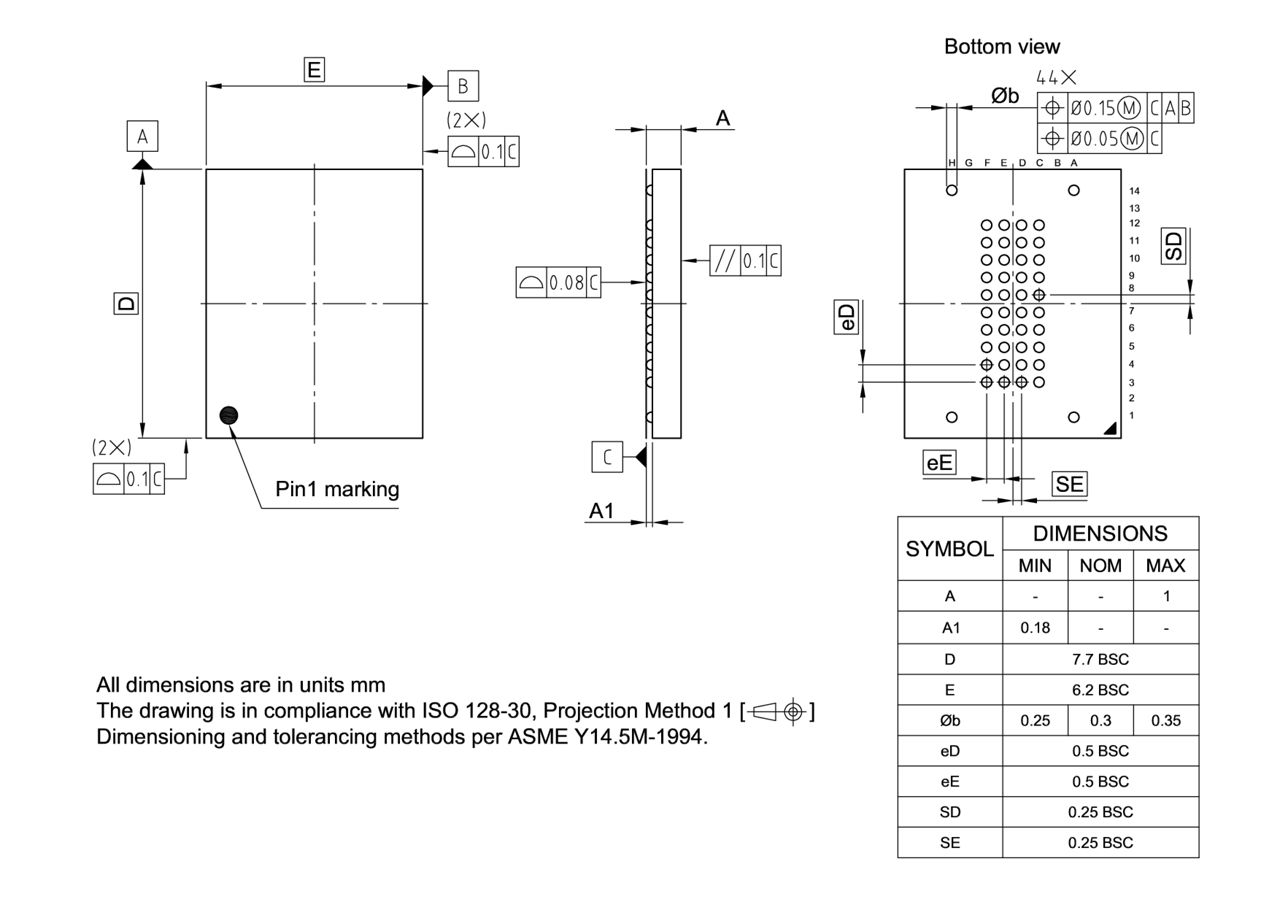 PG-VFBGA-44-800_Package Outline