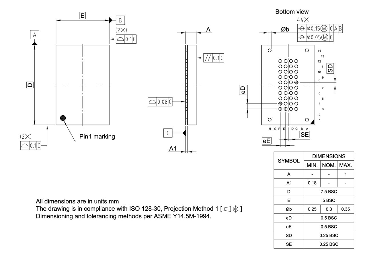 PG-VFBGA-44-801_Package Outline