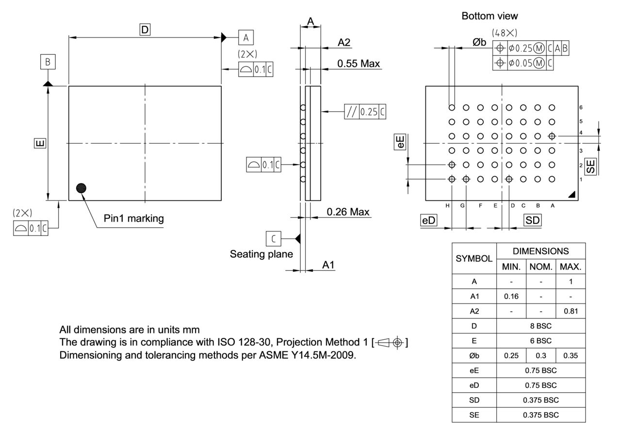 PG-VFBGA-48-800_Package Outline
