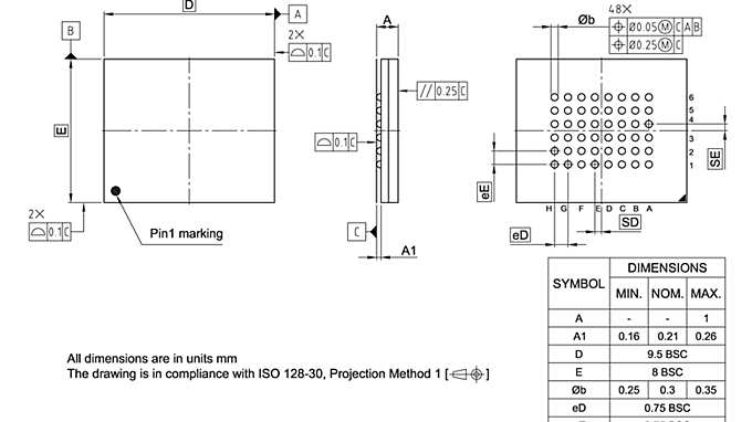 PG-VFBGA-48-801_Package Outline