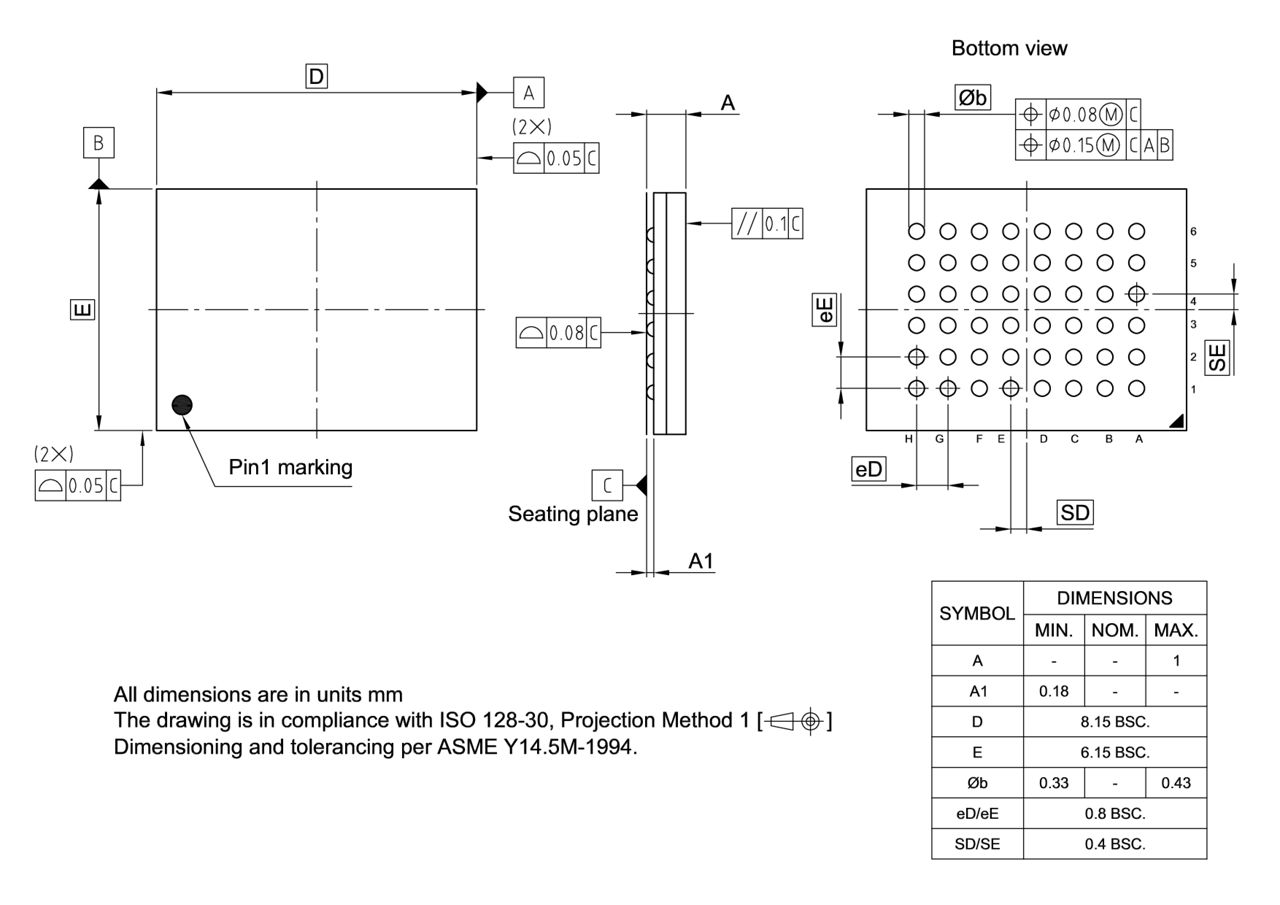 PG-VFBGA-48-802_Package Outline