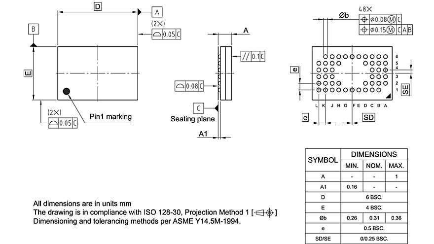 PG-VFBGA-48-803_Package Outline