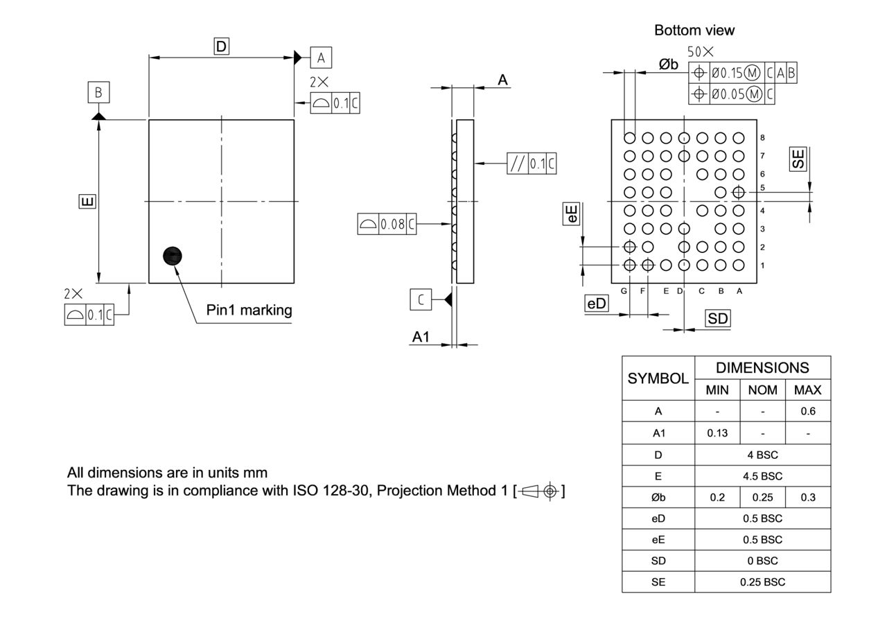 PG-VFBGA-50-800_Package Outline