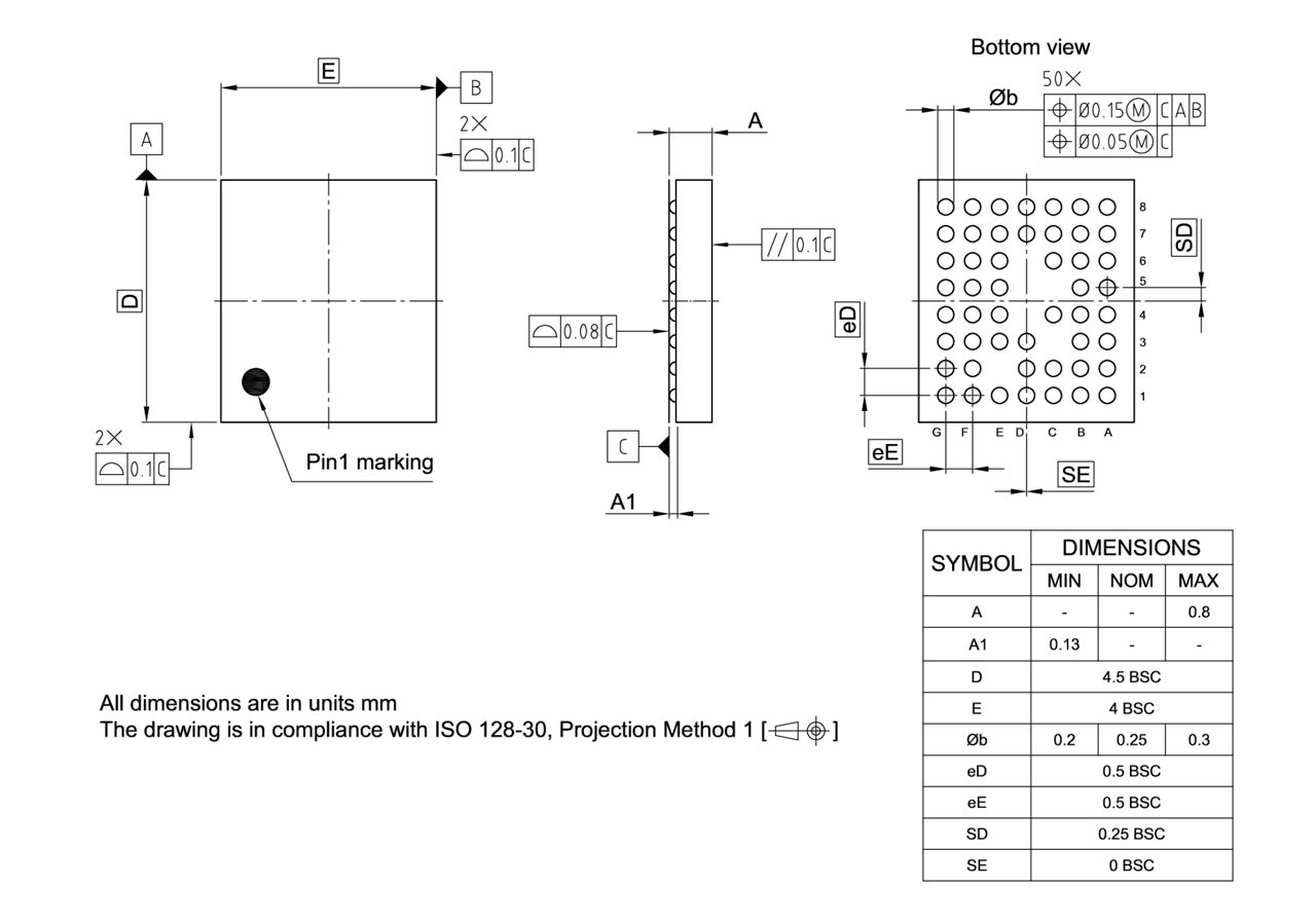 PG-VFBGA-50-801_Package Outline