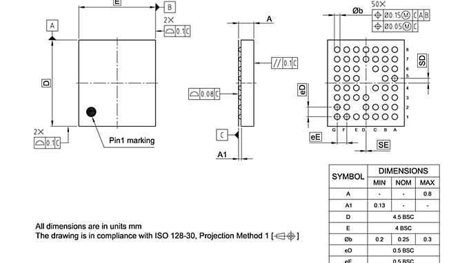 PG-VFBGA-50-801_Package Outline