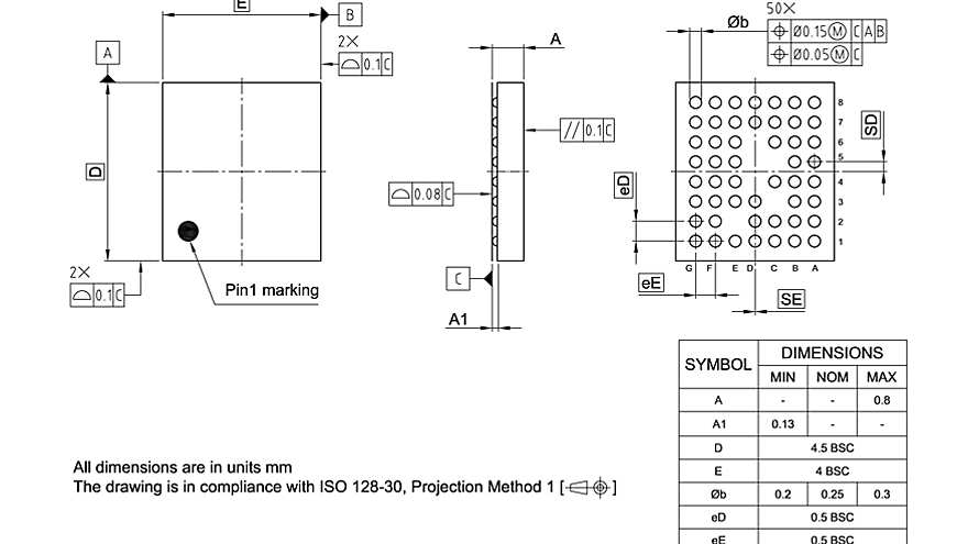 PG-VFBGA-50-801_Package Outline