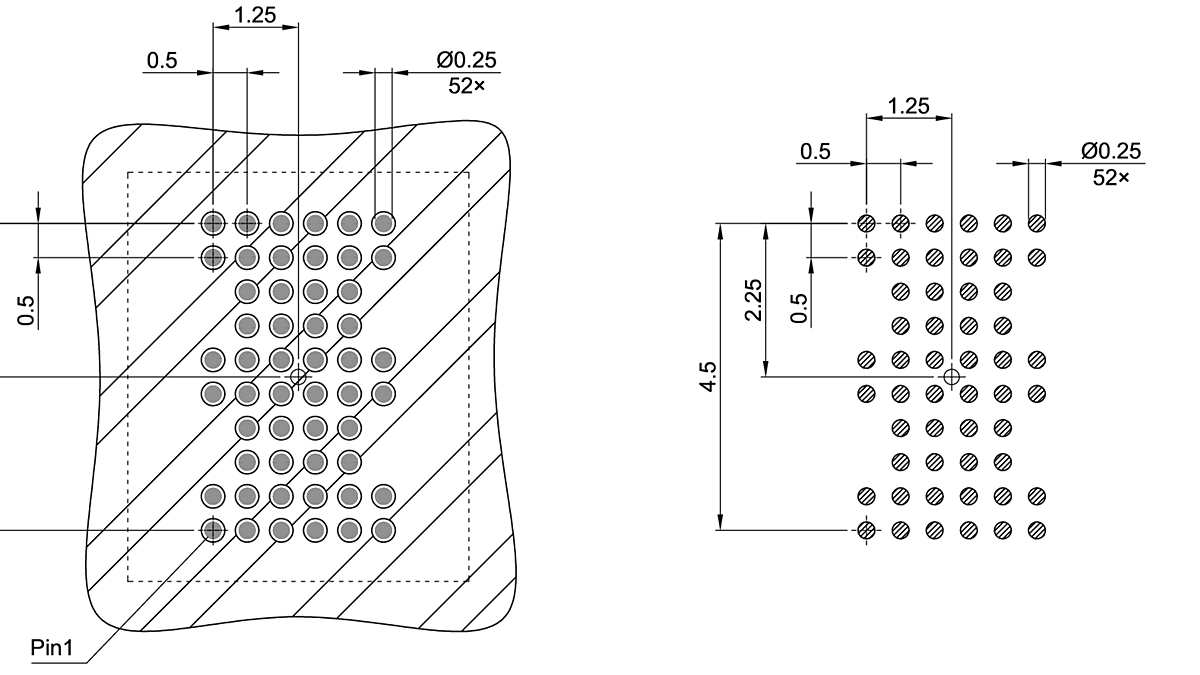 PG-VFBGA-52-800_Footprint Drawing