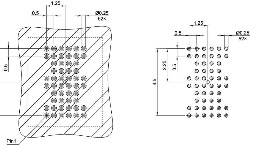 PG-VFBGA-52-800_Footprint Drawing