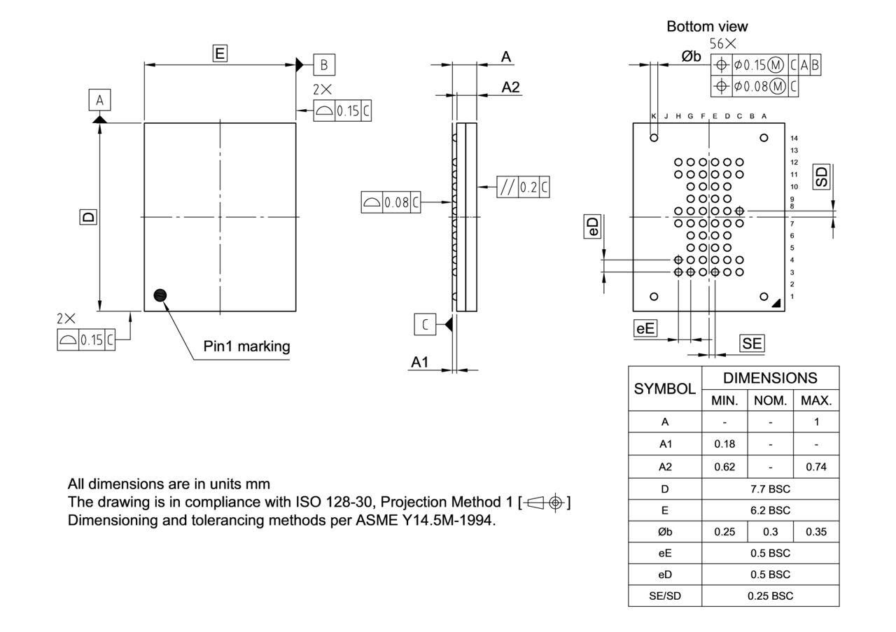 PG-VFBGA-56-801_Package Outline