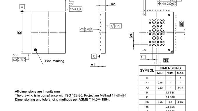 PG-VFBGA-56-801_Package Outline