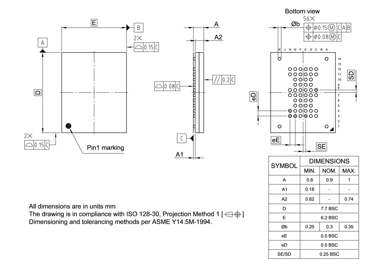 PG-VFBGA-56-802_Package Outline