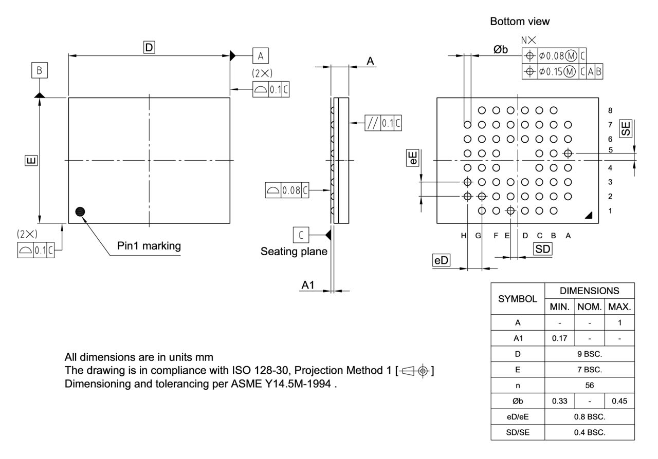 PG-VFBGA-56-803_Package Outline
