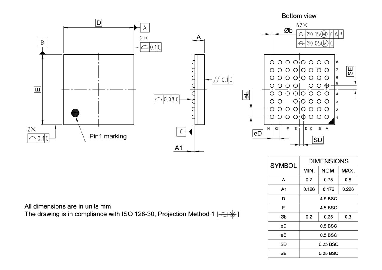 PG-VFBGA-62-800_Package Outline