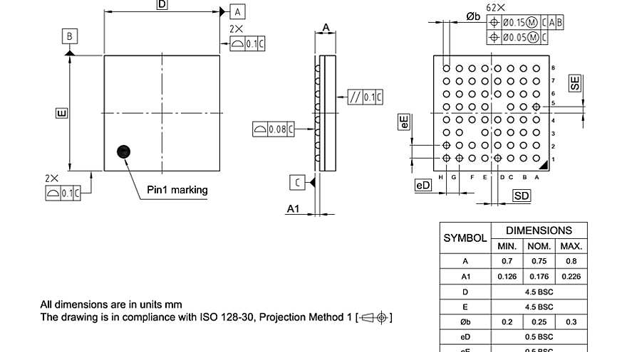 PG-VFBGA-62-800_Package Outline