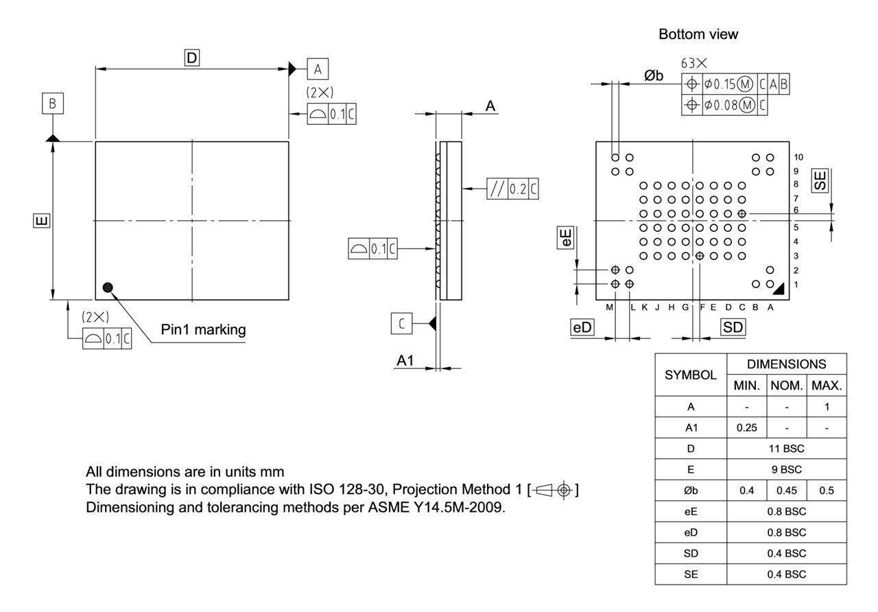 PG-VFBGA-63-802_Package Outline