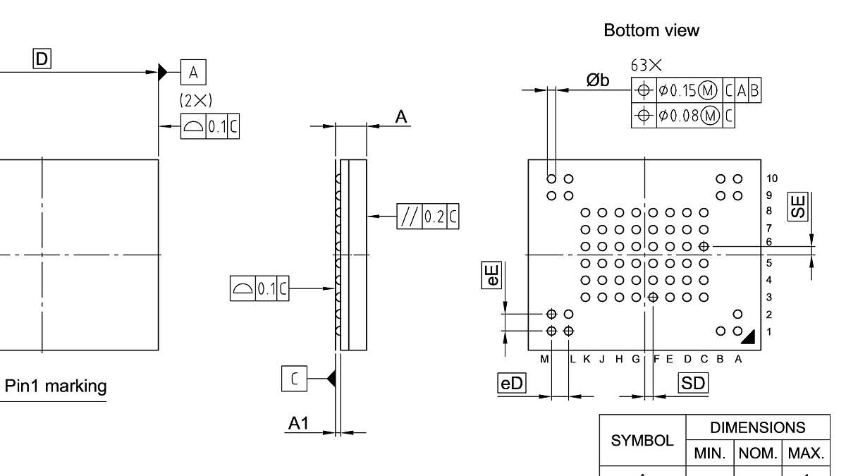 PG-VFBGA-63-802_Package Outline