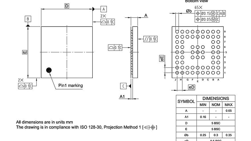 PG-VFBGA-65-800_Package Outline
