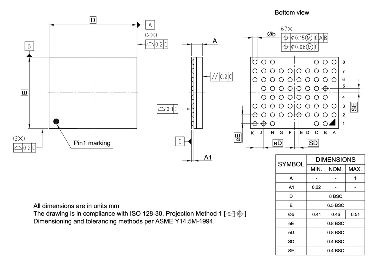 PG-VFBGA-67-800_Package Outline