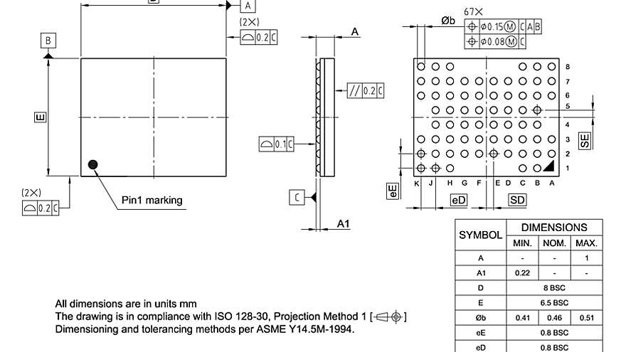 PG-VFBGA-67-800_Package Outline