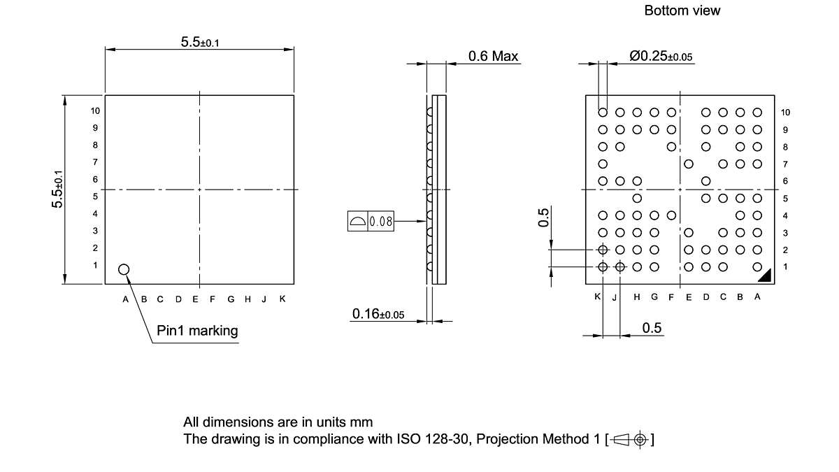 PG-VFBGA-70-800_Package Outline