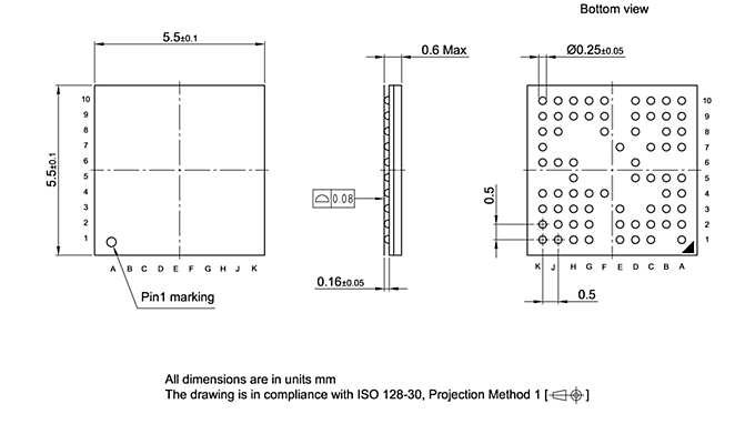 PG-VFBGA-70-800_Package Outline