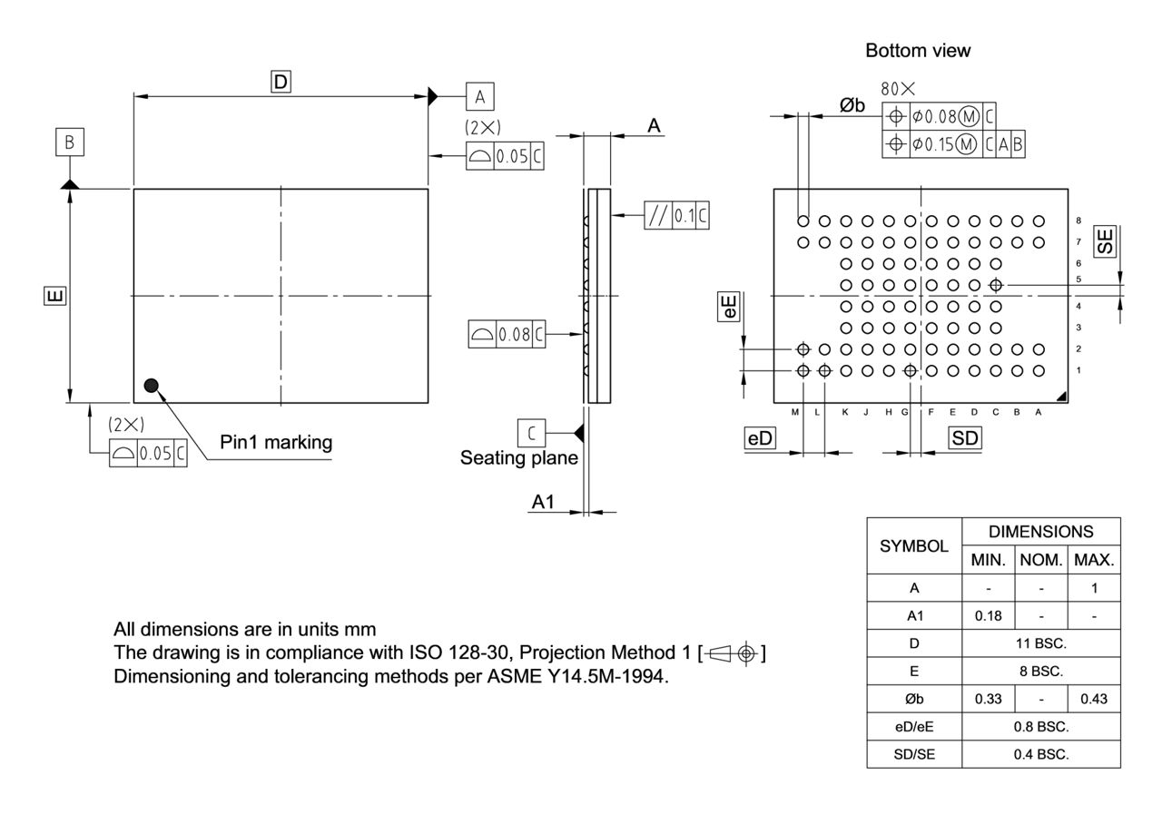 PG-VFBGA-80-800_Package Outline