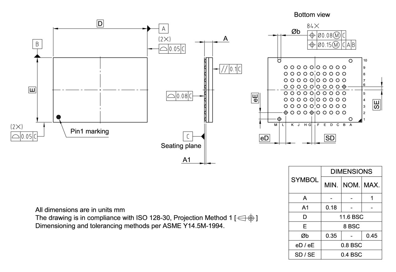 PG-VFBGA-84-801_Package Outline