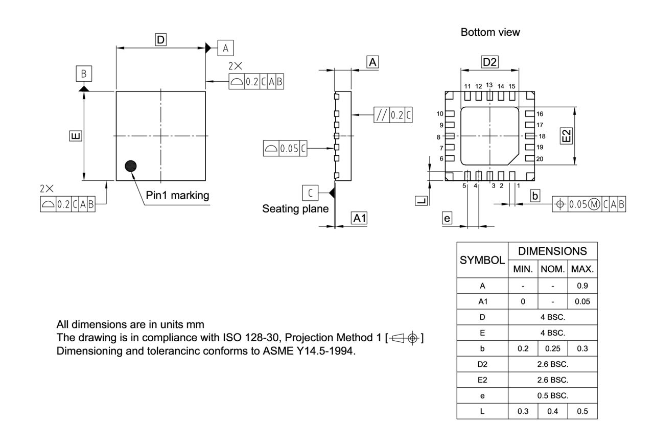 PG-VQFN-20-800_Package Outline