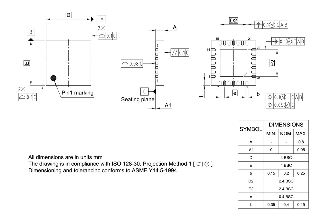 PG-VQFN-28-800_Package Outline