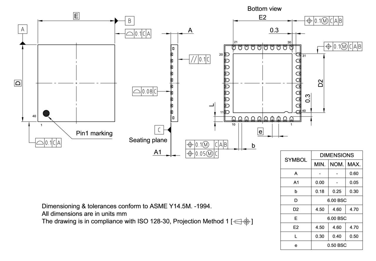 PG-VQFN-40-810_Package Outline