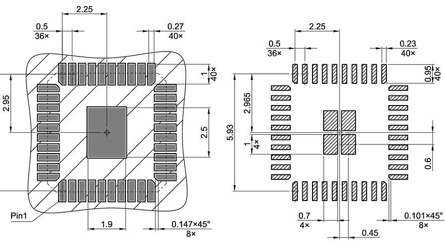 PG-VQFN-40-850_Footprint Drawing