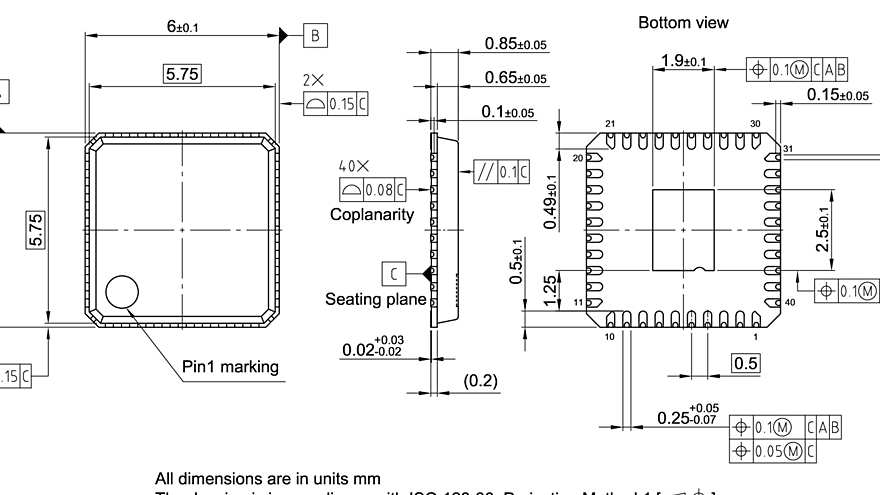 PG-VQFN-40-850_Package Outline