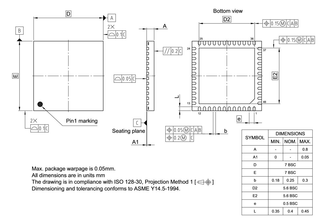 PG-VQFN-48-808_Package Outline