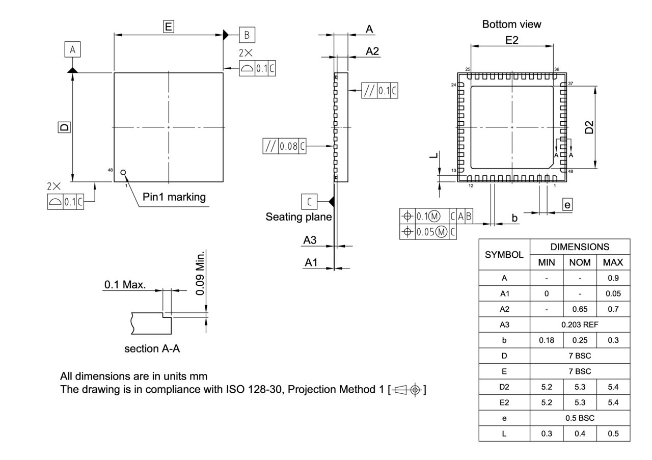 PG-VQFN-48-812_Package Outline