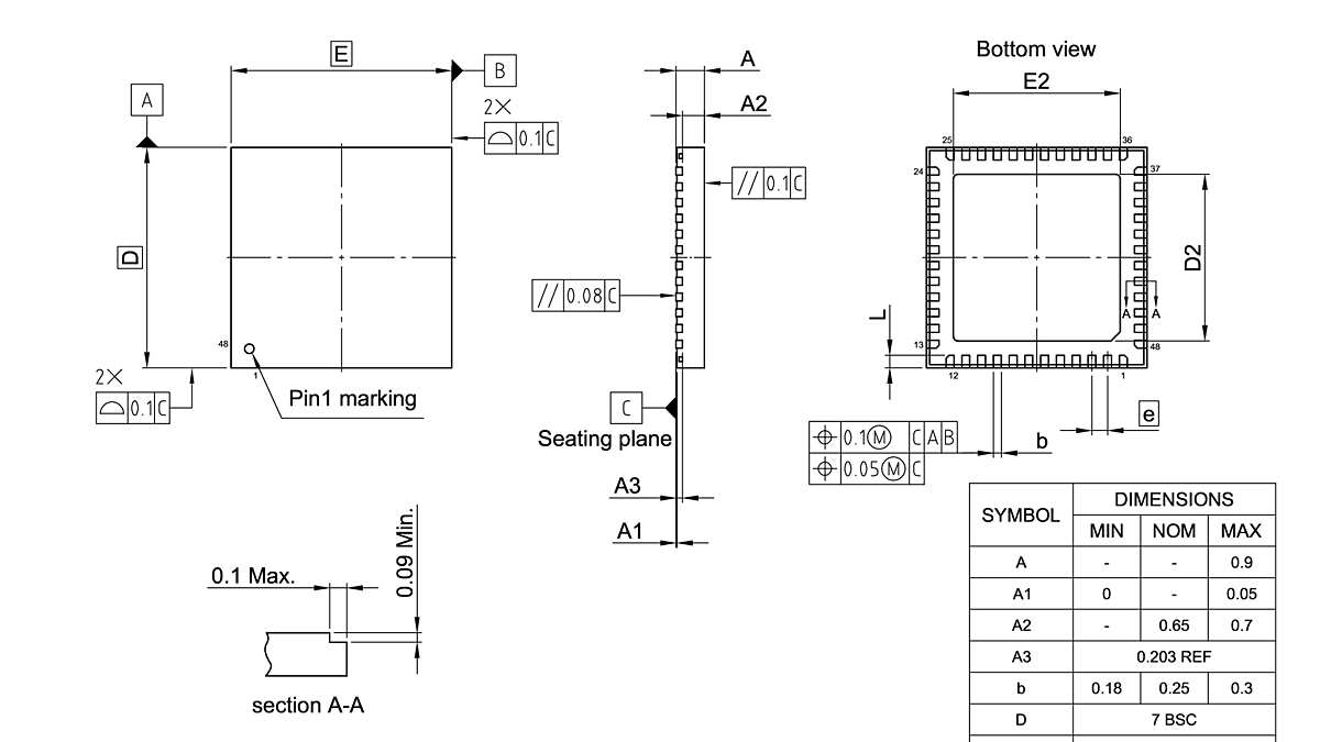 PG-VQFN-48-812_Package Outline