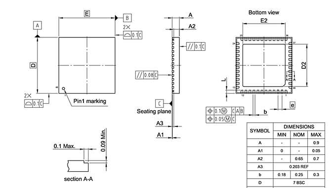 PG-VQFN-48-812_Package Outline