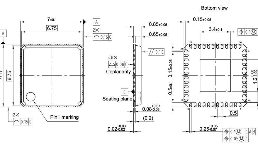 PG-VQFN-48-851_Package Outline