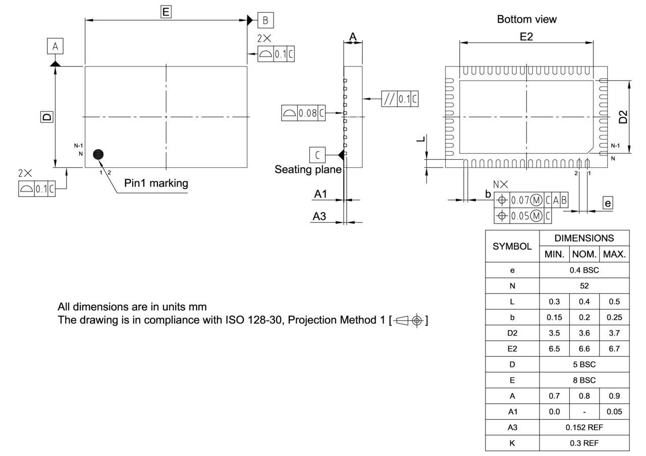 PG-VQFN-52-1_Package Outline