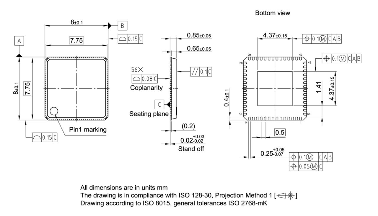 PG-VQFN-56-850_Package Outline