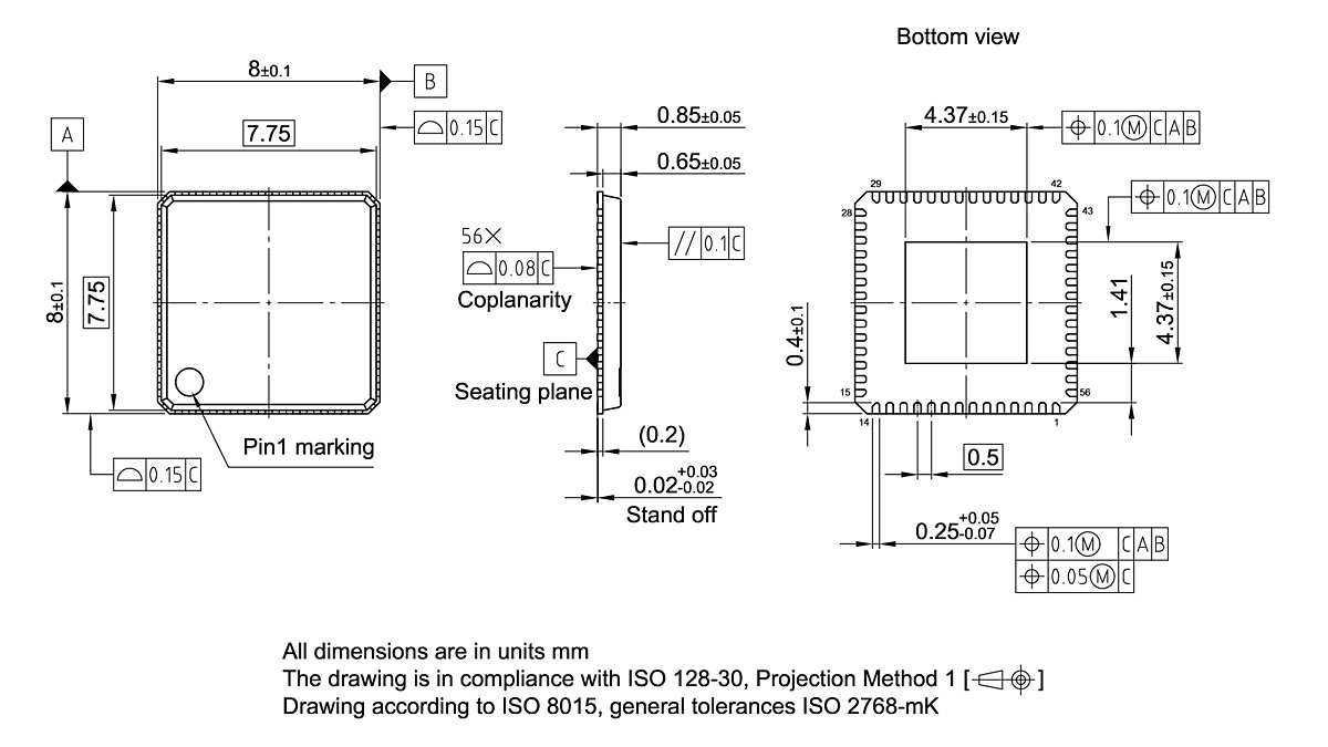 PG-VQFN-56-850_Package Outline