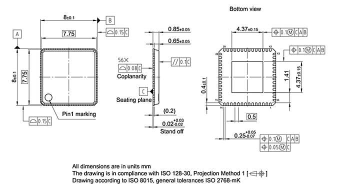 PG-VQFN-56-850_Package Outline