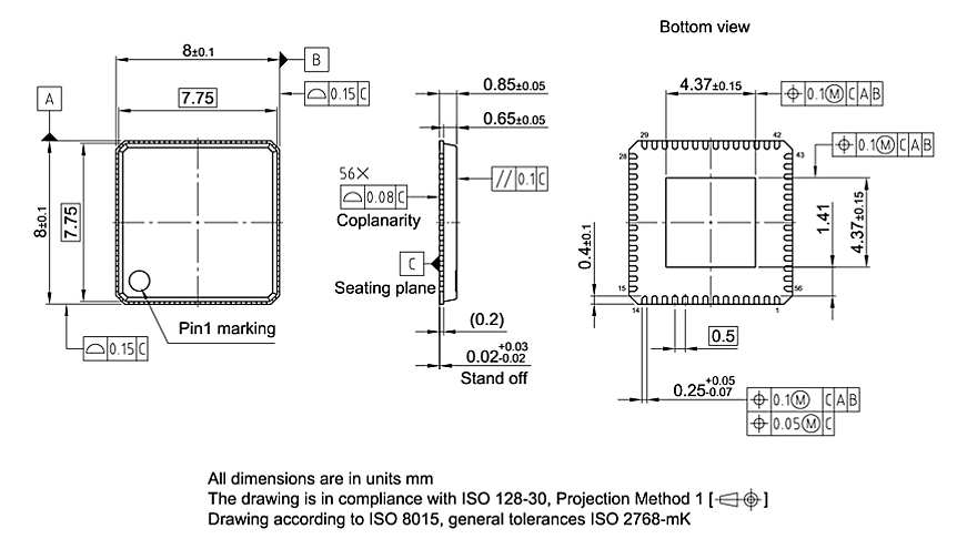 PG-VQFN-56-850_Package Outline