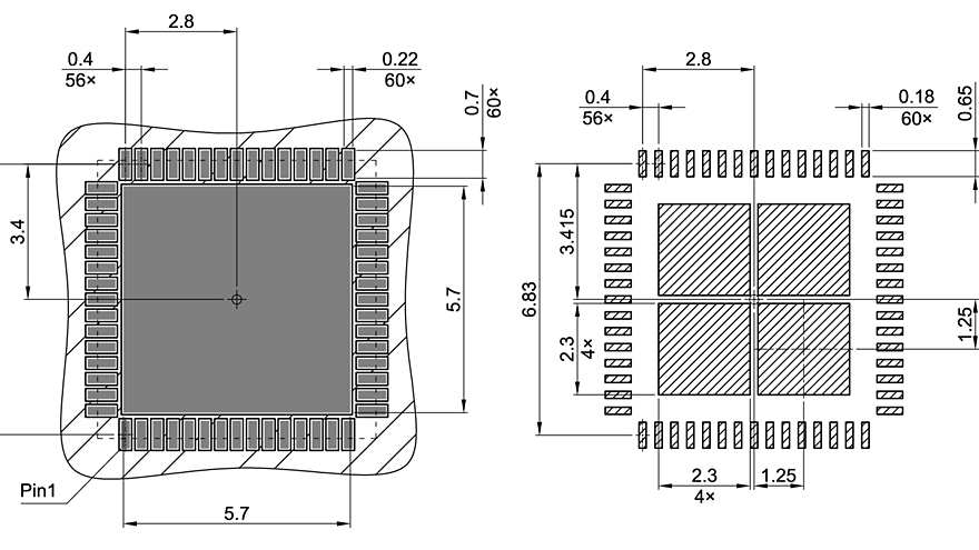 PG-VQFN-60-1_Footprint Drawing